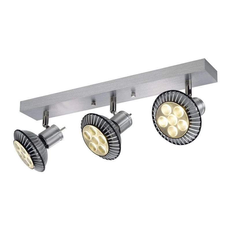 SLV Wall and Ceiling-Mounted Light ASTO 3 / Internal Ceiling and Wall Illumination, Surface-Mounted Light, Wall-Mounted Light, Ceiling Spotlight / GU10 75W Aluminium