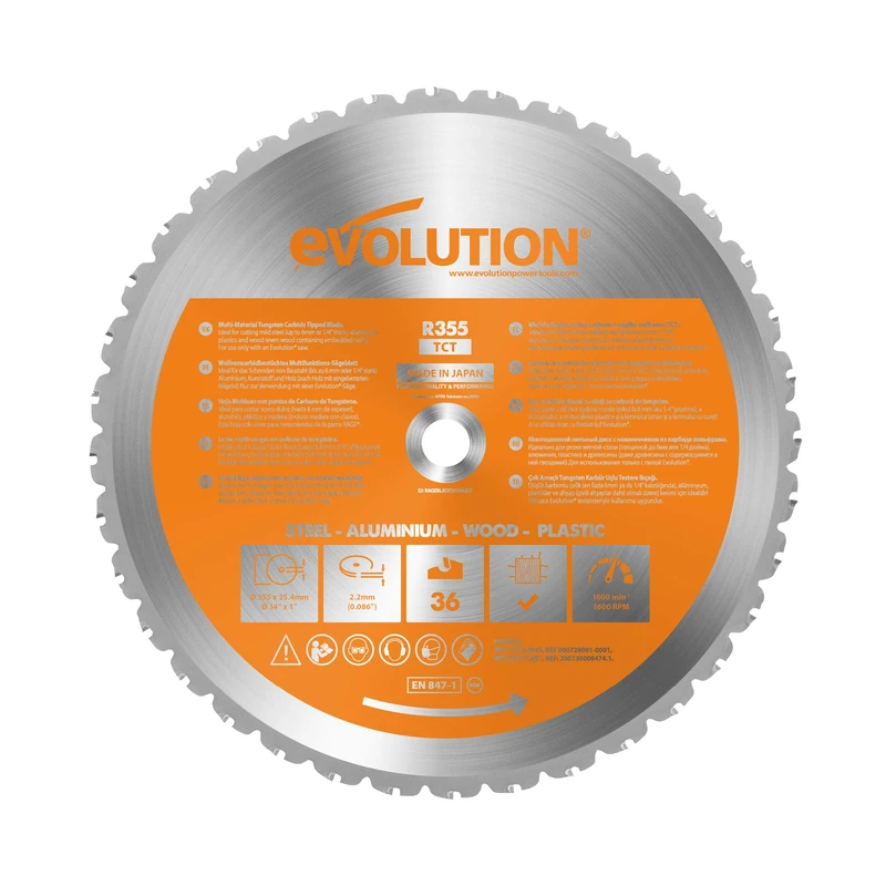 Evolution RAGE355BLADE- 14” Multi-Material Blade - Image 1