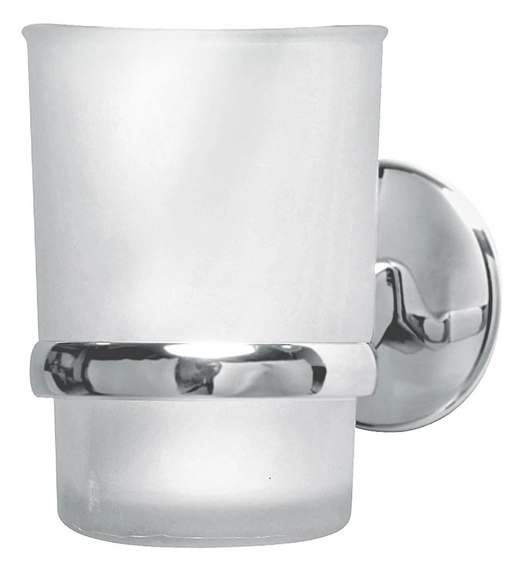 Vision 86763 Glass with Holder H 9.5 x W 7 x D 11.5 cm Glossy Upper Surface Chrome-Plated - Image 1