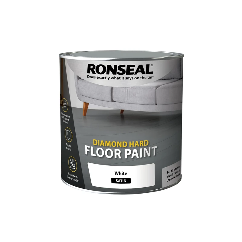 Ronseal Diamond Hard Floor Paint - White - 2.5L