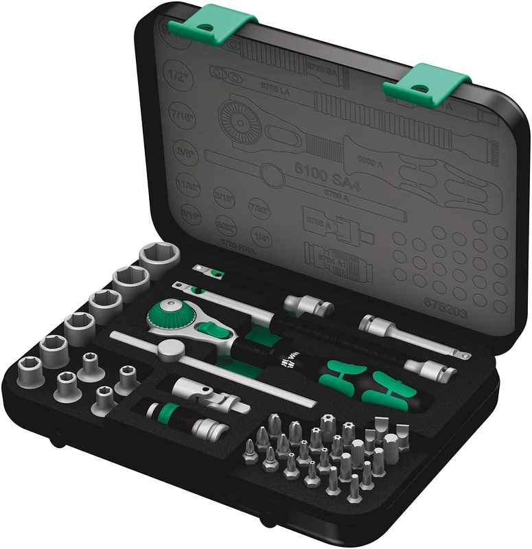 Wera 003535 Zyklop SA4 Socket Set 1/4-inch Drive (41 Pieces) - Imperial