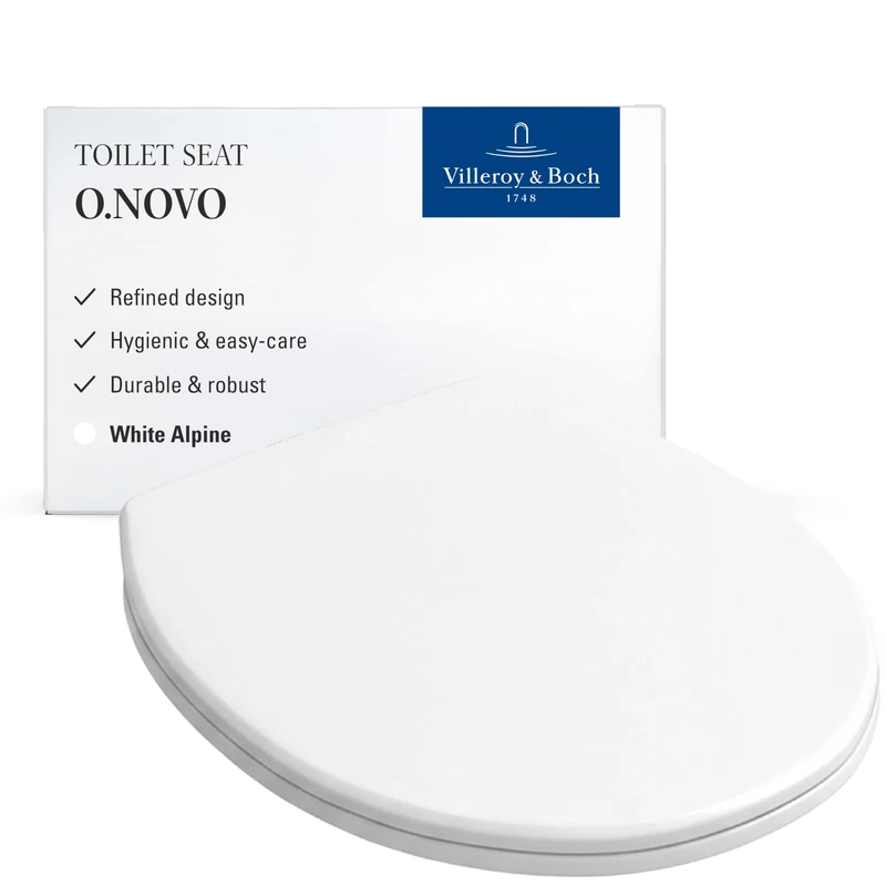 Villeroy & Boch 88246101 Toilet Seat with Hinges Stainless Steel White
