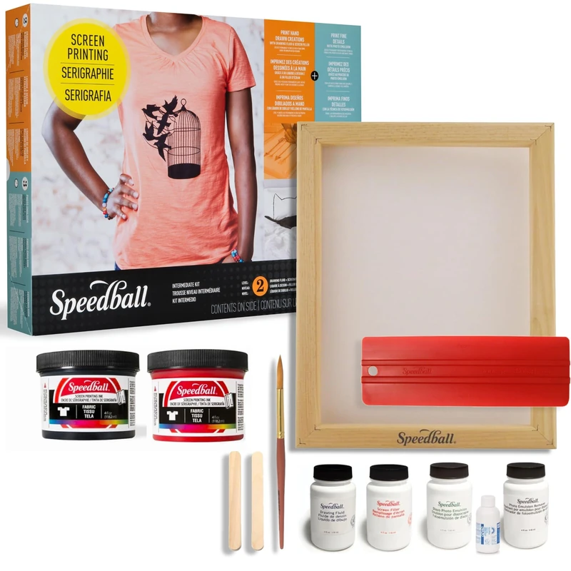 Speedball Intermediate Kit for Screen Printing, Include Screen, Squeegee, Ink, Diazo Photo Emulsion & Sensitizer