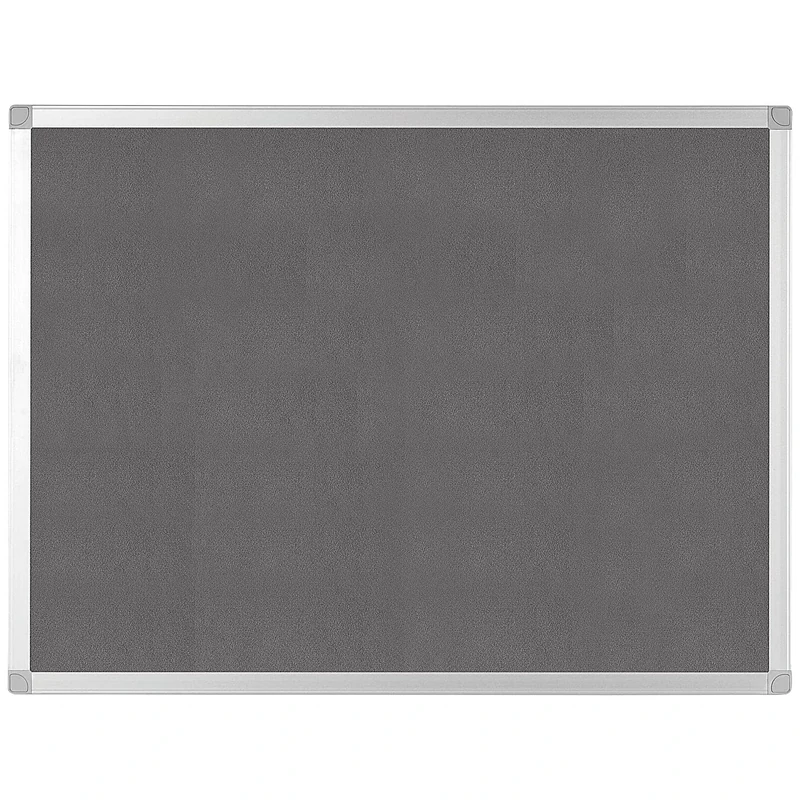 Q-Connect Aluminium Frame Felt Noticeboard with Fixing Kit 1200x900mm Grey