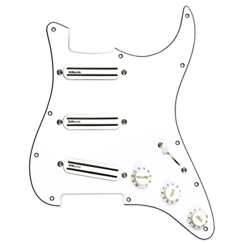 DiMarzio FG2108WA7 Pre-Wired High Power Strat Pickguard Pickguard Set, White