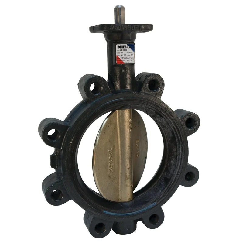 NIBCO LD-2000-3 Series Ductile Iron Butterfly Valve with EPDM Liner and Aluminum Bronze Disc, Lever-Lock Handle, Lug, 3"