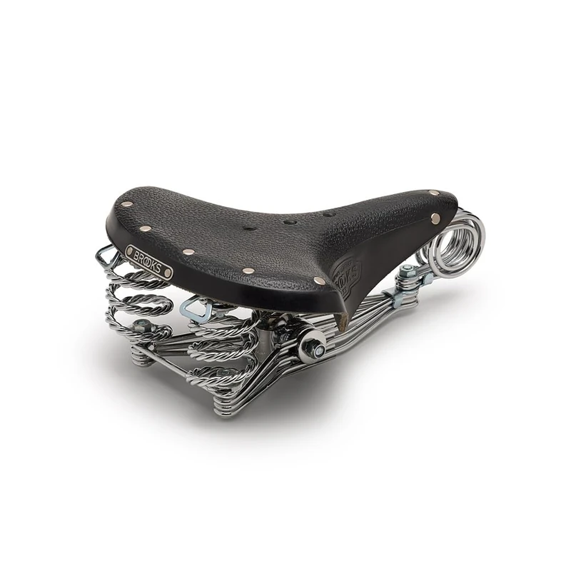 Brooks Saddles B33 Bicycle Saddle with Clamp (Chrome Rails, Black)