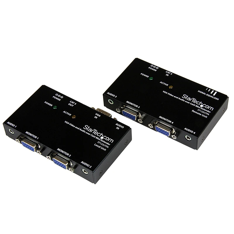 StarTech.com VGA Video Extender Over Cat 5 with Audio - Monitor/audio extender - External - Up to 150 m (ST122UTPAGB)