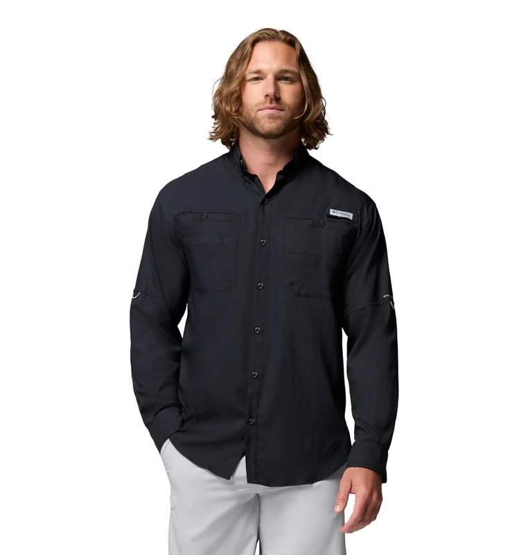 Columbia Men's Tamiami 2 Long Sleeve Shirt, Long Sleeve Shirt, Black, X-Large
