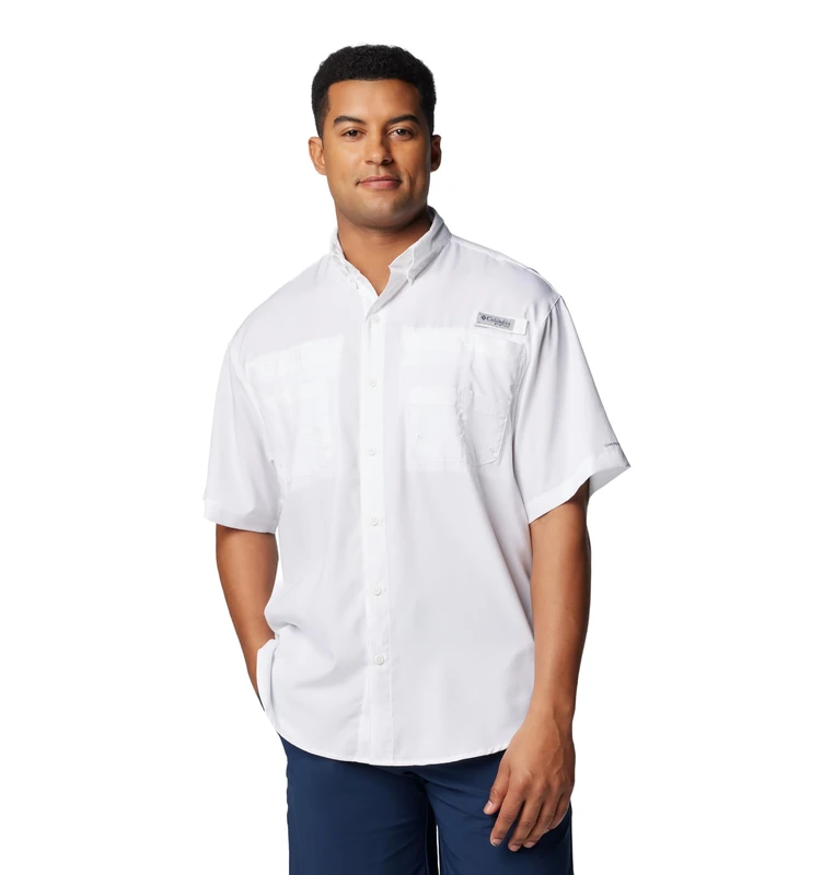 Columbia Men's Tamiami 2 Short Sleeve Shirt, Short Sleeve Shirt, White, Large