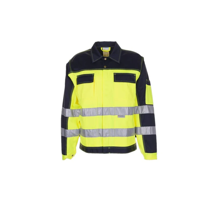 Planam 2007042 Size 42 "High Visible" Waisted Jacket - Yellow/Marine Blue