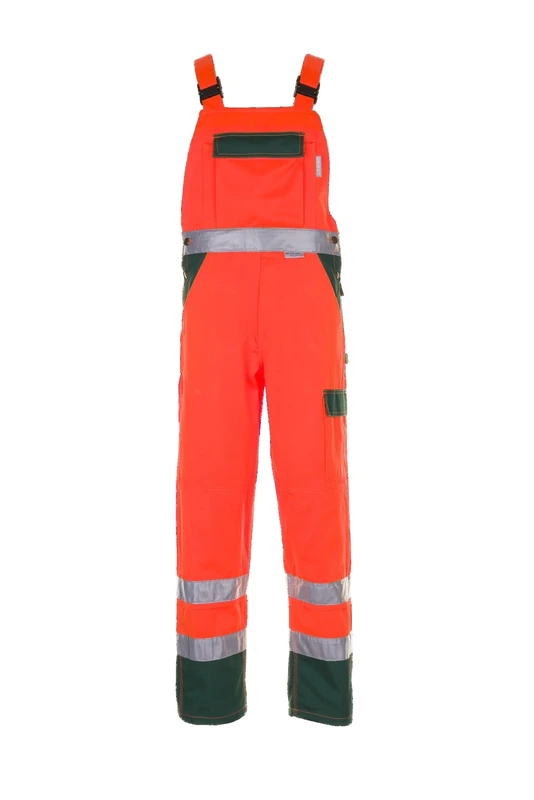 Planam 2028060 Size 60 "High Visible" Dungarees - Orange/Green