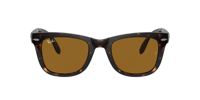 Ray-Ban RB4105 Folding Wayfarer Sunglasses 50 mm, Non-Polarized, Light Havana/Crystal Brown