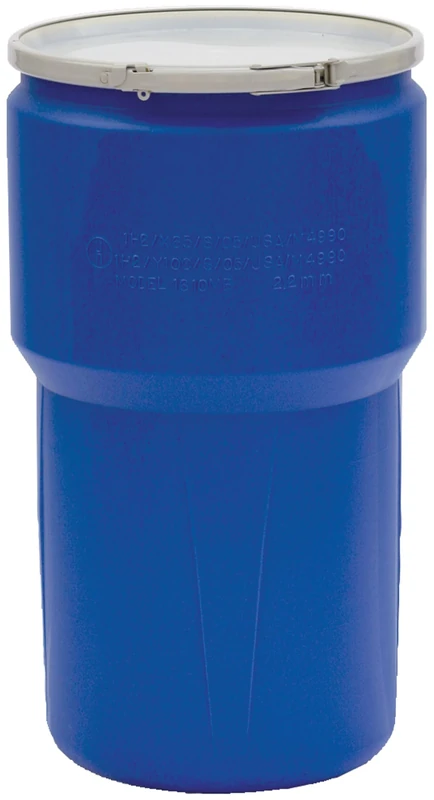 Eagle 1610MB Blue High Density Polyethylene Lab Pack Drum with Metal Lever-lock Lid, 14 gallon Capacity
