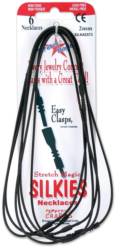 Pepperell Stretch Magic Silkies Necklaces 2 mm-Black