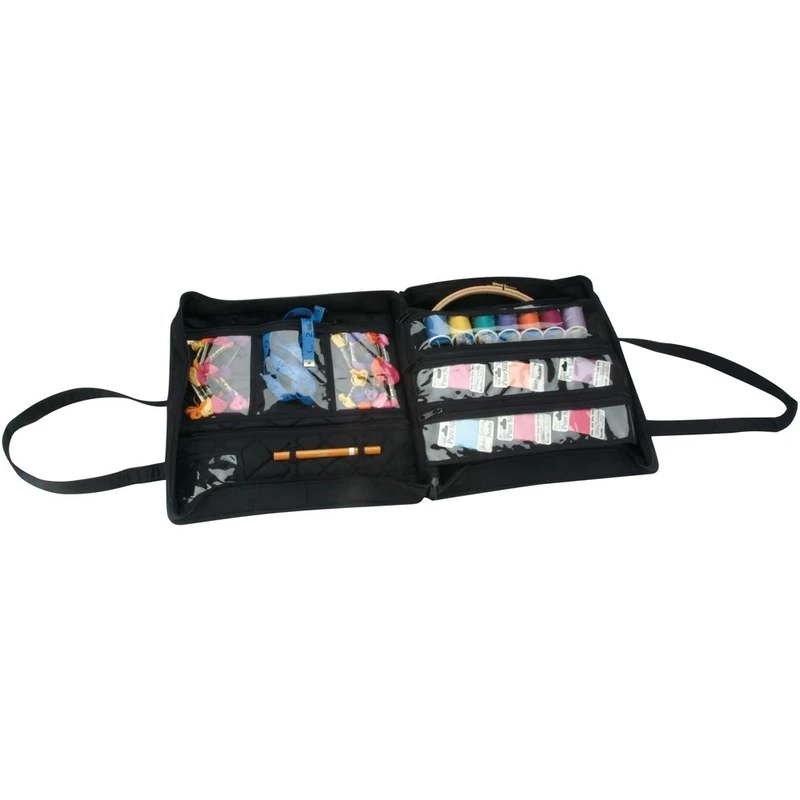 Yazzii 27.5 x 12.7 x 2.7-inch Quilted Cotton Supreme Organizer, Black - Image 1