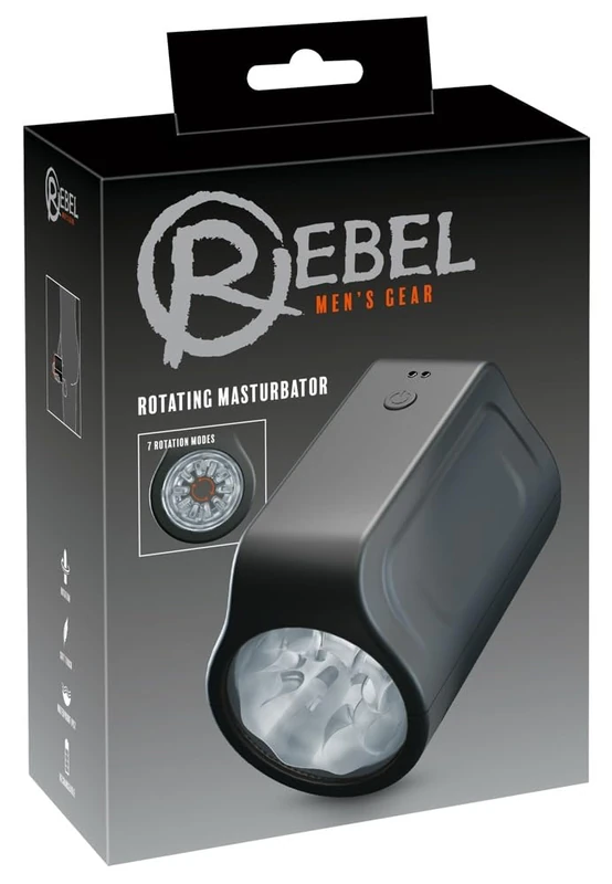 Rebel Men Rotating Masturbator Black/Transparent 12.2 cm