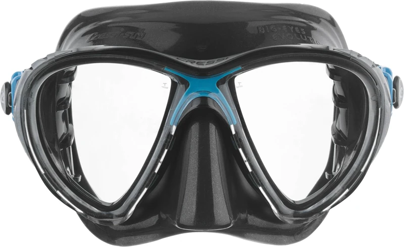 Cressi Big Eyes Evolution Diving Mask - Silicone Skirt for Snorkel Mask Fit - HD Lenses for Scuba & Snorkelling Clarity - Quick-Adjust Buckles for Adult Snorkel Set & Scuba Diving - One Size