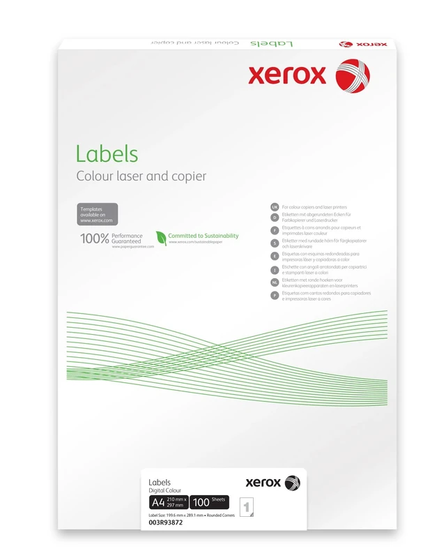 Xerox 926L90400 Folder Spine Labels for Laser/Colour Laser/Inkjet Printers Pack of 100 Sheets White - Image 1