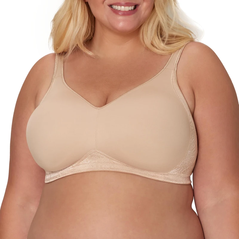 Playtex Women's 18 Hour Side & Back Smoothing Cooling Wireless T-Shirt Bra with 4-Way TruSUPPORT, Nude, 36B - Image 1