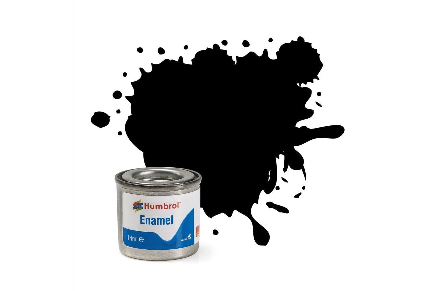 Humbrol 14ml No. 1 Tinlet Enamel Paint 33 (Black Matt)