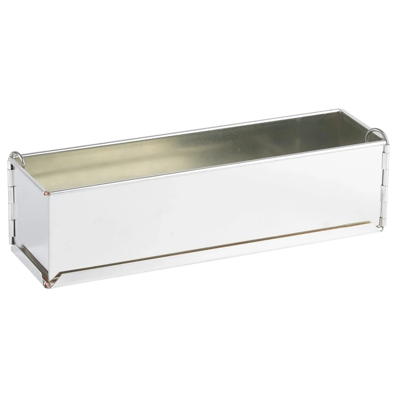 GOBEL - Tinplate Long Pate Mold - Hinged with Removable Bottom - 11 13/16" x 3 1/8" - Image 1
