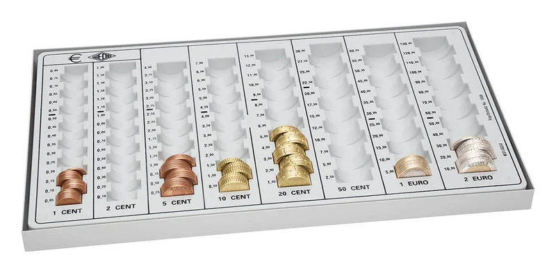 Wedo 160800037 Coin Tray with Metal Base 33.3 x 18.3 x 3.1 cm Light Grey - Image 1