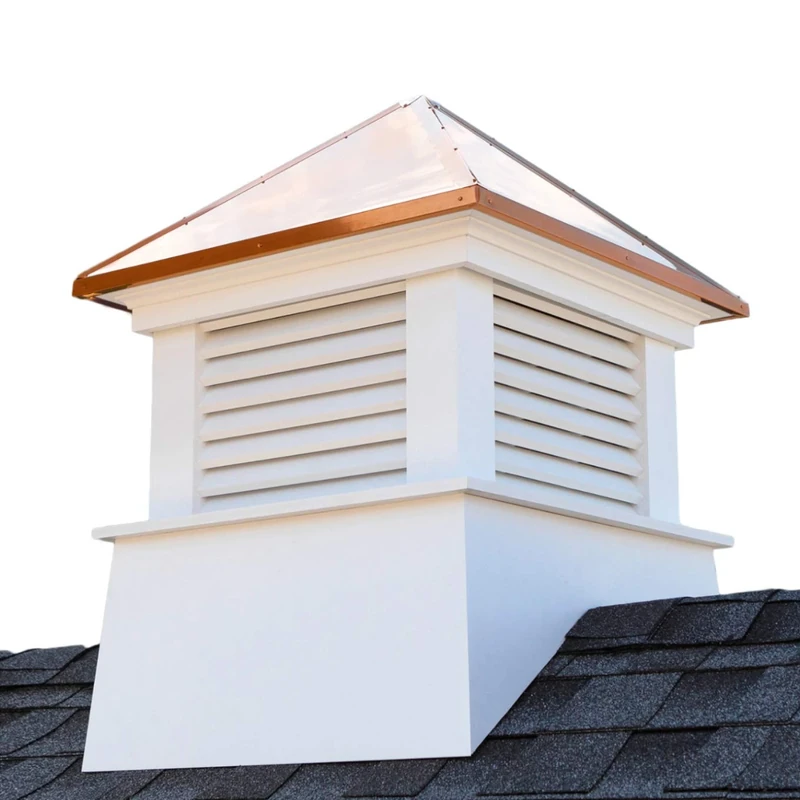 Good Directions Manchester Vinyl Cupola, Perfect Size for a Small Shed, 18” square x 22” high, Pure Copper Roof, Quick Ship