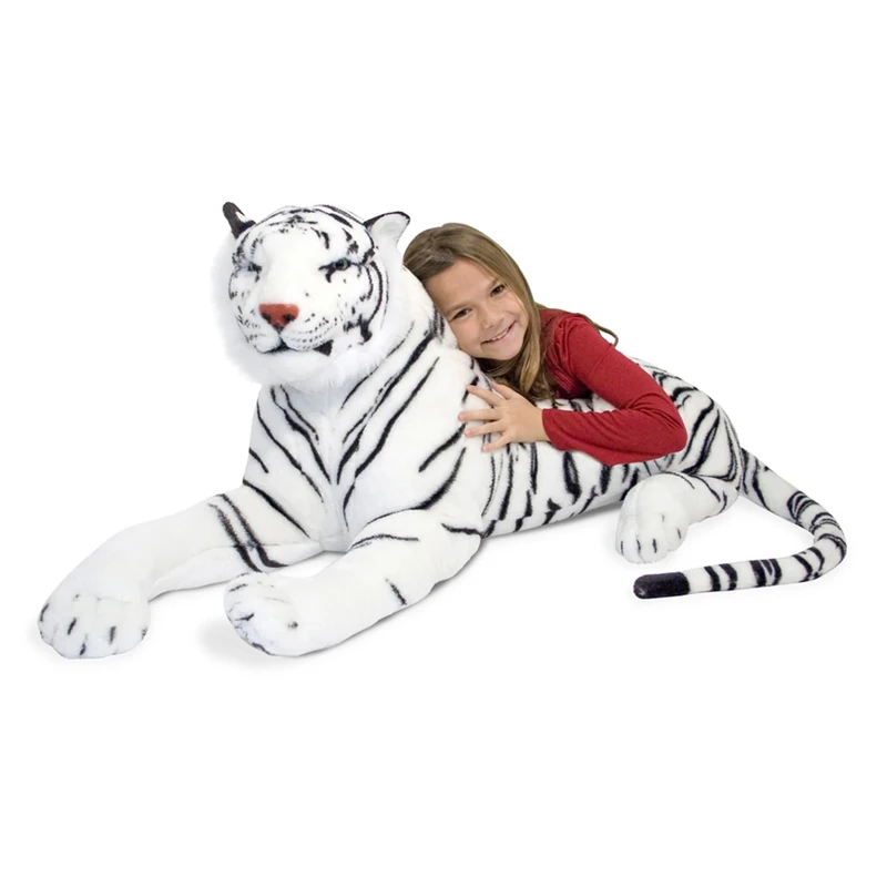 Melissa & Doug White Tiger - Plush, Soft Toy, Animal, All Ages, Gift for Boy or Girl