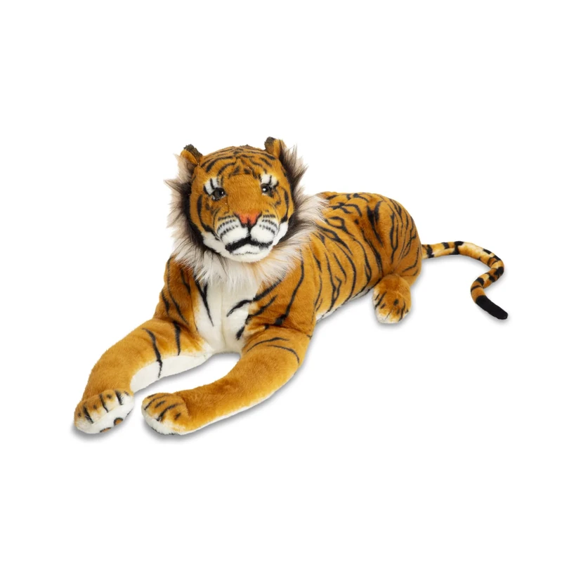 Melissa & Doug Giant Tiger - Lifelike Stuffed Animal, Over 1.5M Long (Includes Tail) Giant Stuffed Tiger Plush Toy