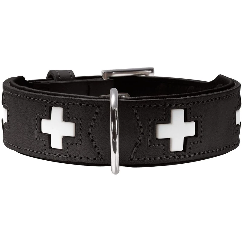 Hunter Swiss Organic Leather Collar,70, Black
