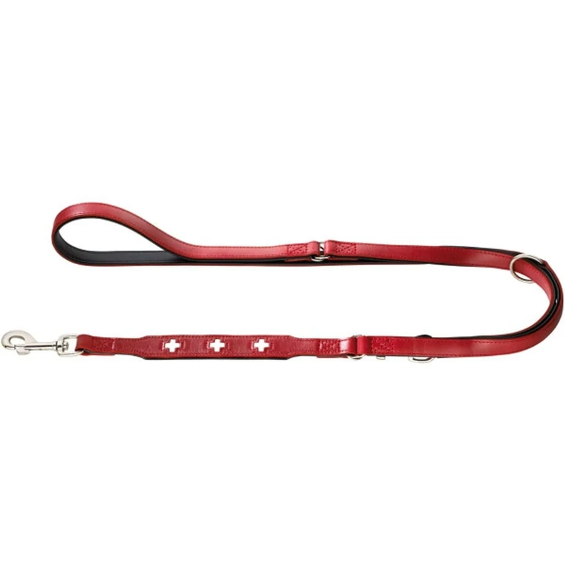 Hunter Swiss Organic Leather Training Lead, Medium, Black/Red