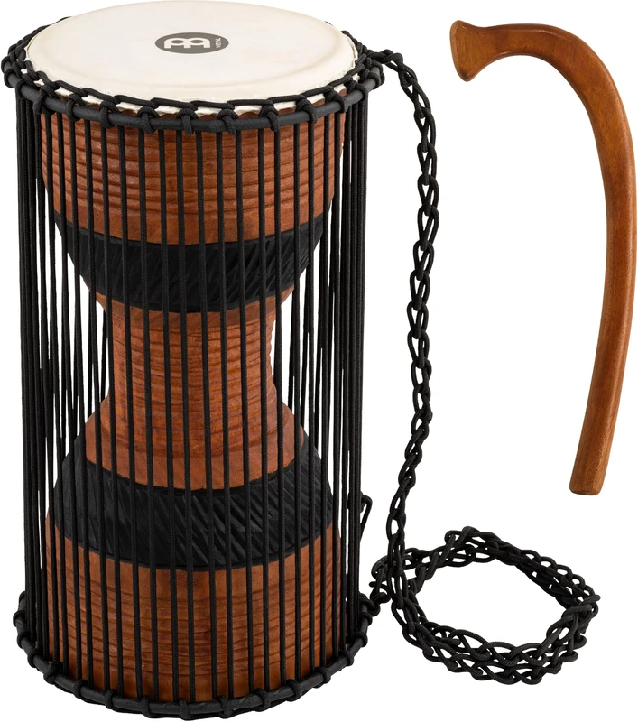 Meinl Percussion Wood Talking Drum - Large Instrument with Goat Skin Head - Height 16-inch - Including Wooden Beater - Mahogany, Multicoloured (ATD-L)
