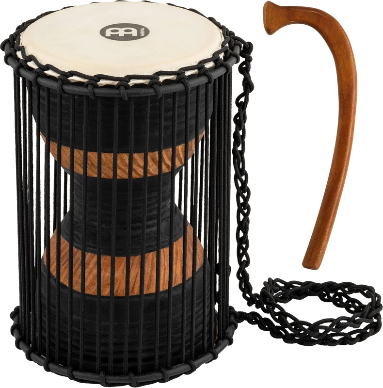 Meinl Percussion Wood Talking Drum - Medium-Large Instrument with Goat Skin Head - Height 12-inch - Including Wooden Beater - Mahogany, Multicoloured (ATD-M)
