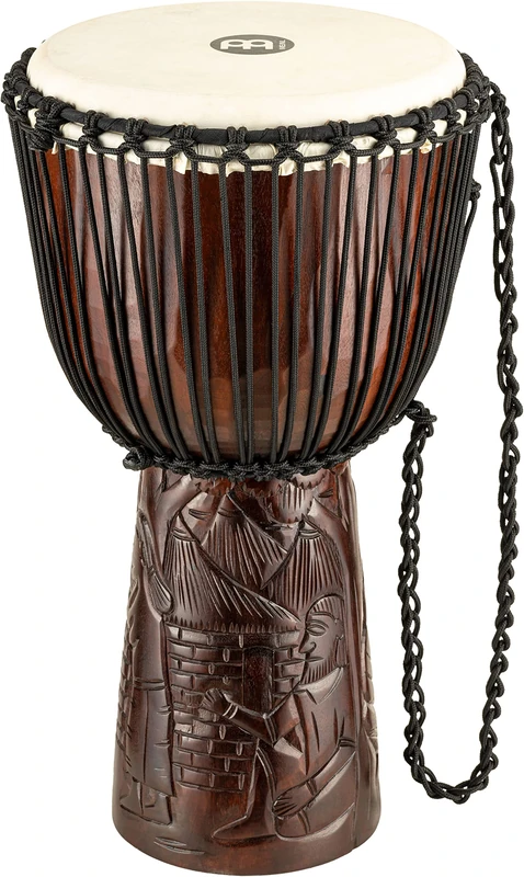 Meinl Percussion African Style Djembe - Large Handdrum - With Goat Head - Diameter 12 Inches - Mahogany, Brown (PROADJ2-L)