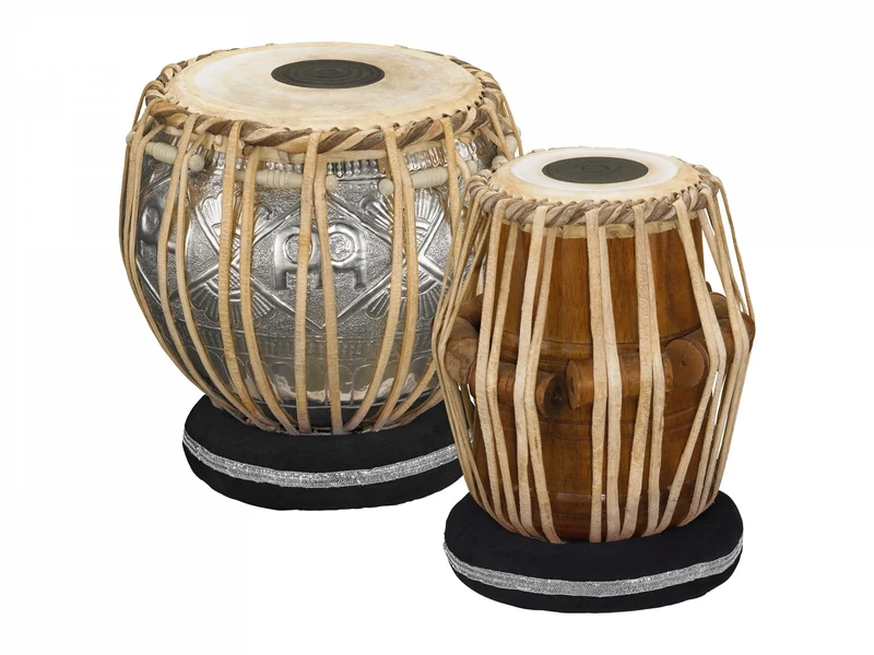 Meinl Percussion Traditional Tabla Set - 2-piece Instrument Set with Goat Skin Head - 8.5-inch Bayan and 5.5-inch Dayan - Mahogany / Copper, Multicoloured (TABLA) - Image 1