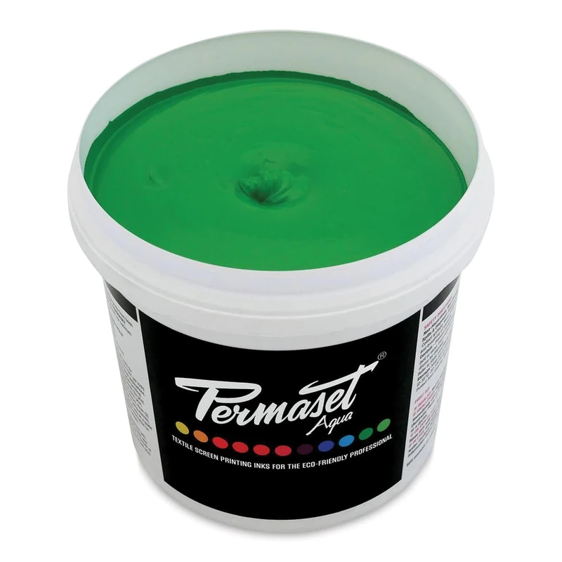Permaset Aqua Standard 1 Litre Mid Green - Screen Printing Ink for Fabric - Ideal Screen Printing Kit for Home Office, Starter Kit, Fabric Paint, Screen Printer and Other Fabric Ink