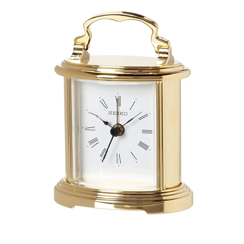 SEIKO Desk Clock, Metal, Gold, No Size