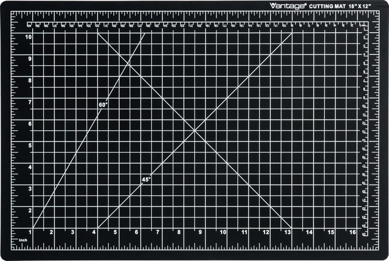 Dahle 10671 Vantage Self-Healing Cutting Mat, 12" x 18", Black, 5 layer PVC Construction, 1/2" Grid Lines, Self Healing for Maximum Durability, Perfect for Cropping Photos, Cutting, Sewing, and Crafts