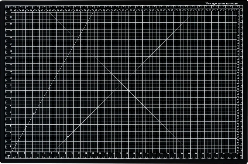 Dahle 10673 Vantage Self-Healing Cutting Mat, 24" x 36", Black, 5 layer PVC Construction, 1/2" Grid Lines, Self Healing for Maximum Durability, Perfect for Cropping Photos, Cutting, Sewing, and Crafts
