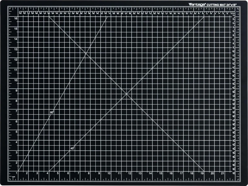 Dahle 10672 Vantage Self-Healing Cutting Mat, 18" x 24", Black, 5 layer PVC Construction, 1/2" Grid Lines, Self Healing for Maximum Durability, Perfect for Cropping Photos, Cutting, Sewing, and Crafts - Image 1