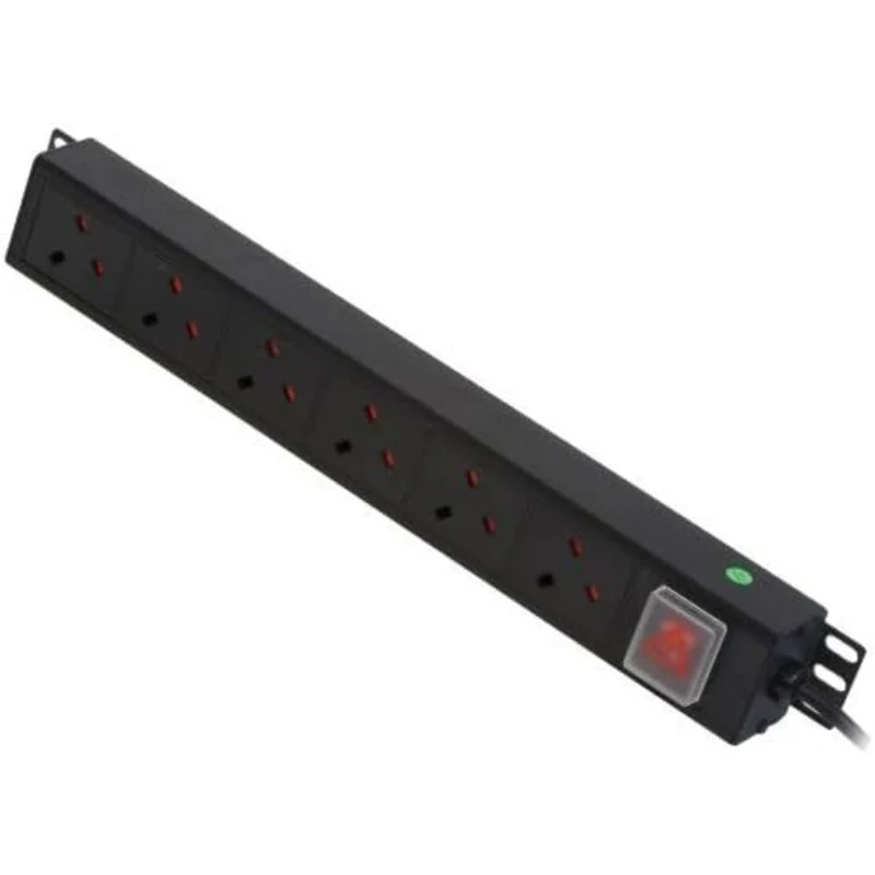 LINDY 6 Way Vertical Mount PDU with UK Mains Sockets - Switched 3m