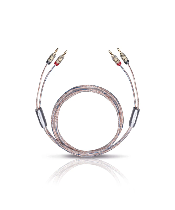 Oehlbach Twin Mix One B Speaker Cable Silver-Coated 2 x 3.0 mm² with Banana Plugs 5.00 m Transparent