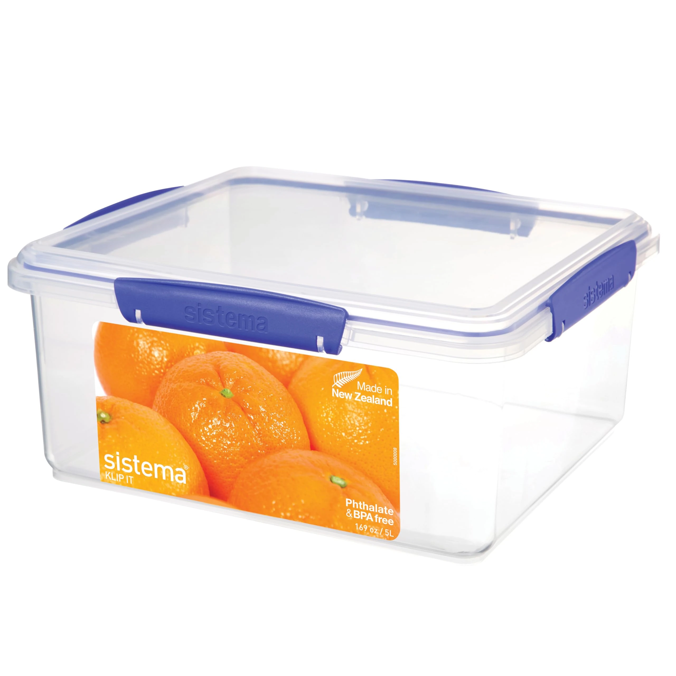 Sistema KLIP IT Food Storage Container | 5 L | Airtight & Stackable Meal Prep Container with Lid | School Lunch Box | BPA-Free | 1 Count