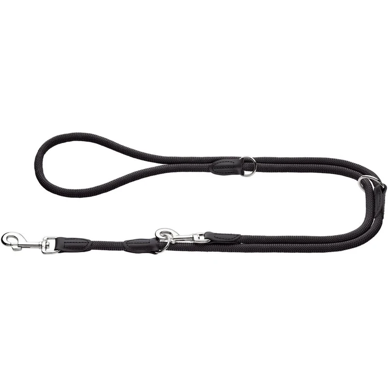 Hunter Freestyle Adjustable Leash, 8 mm Diameter x 200 cm Length, Black