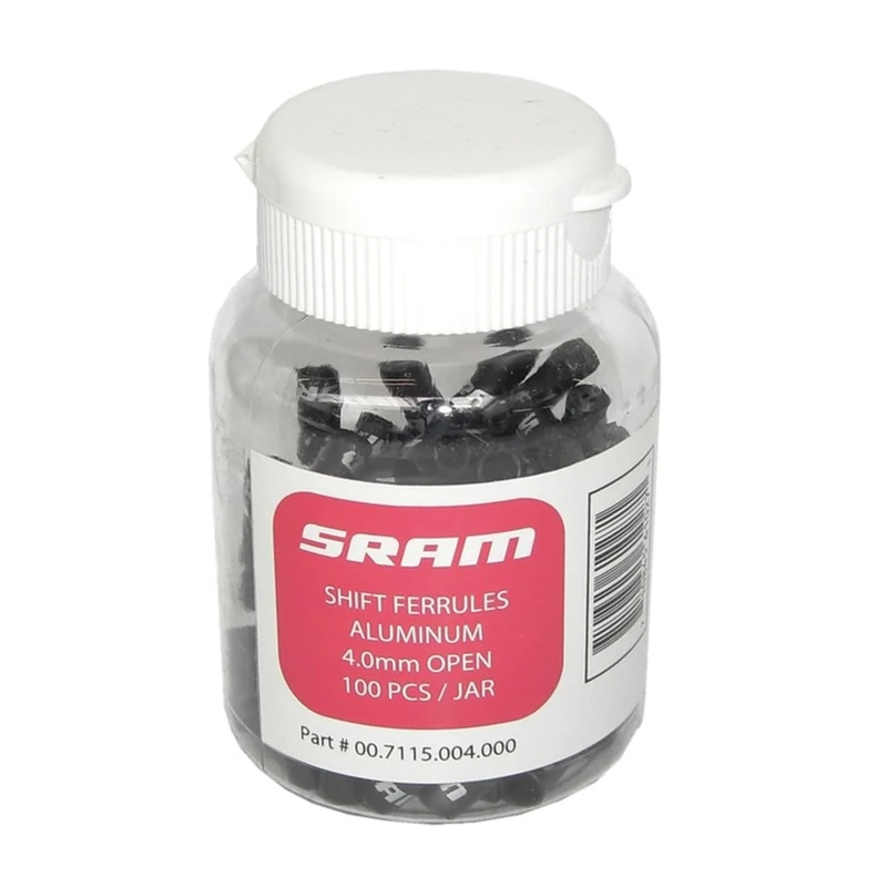 Sram SRAM Derailleur Cable Ferrules Ø 4 mm Open Black Aluminium - 100 Pieces