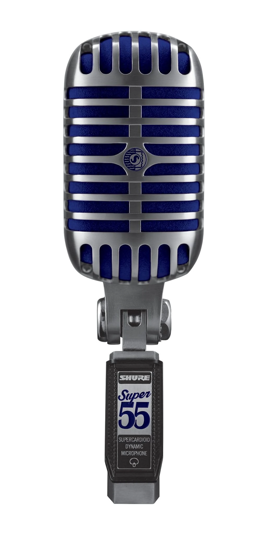 Shure Super 55 Deluxe Vocal Microphone - Vintage Supercardioid Dynamic Unidyne Mic, Iconic Look, Classic Sound - Rugged Die-Cast Casing, includes 5/8" to 3/8" Thread Adapter and Zippered, Padded Pouch