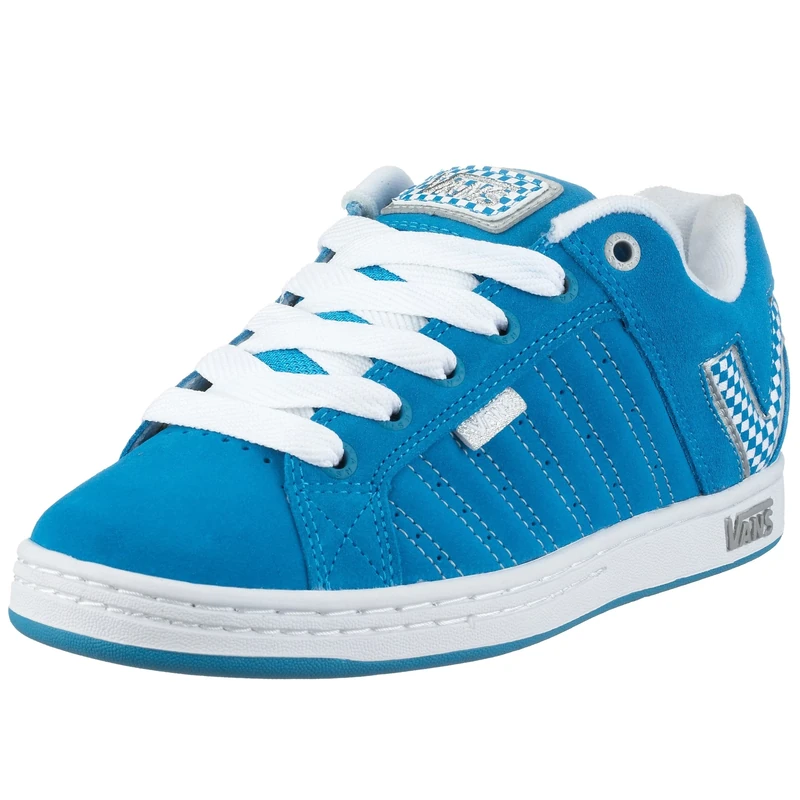 Vans Women's Lyndon Skateboarding Shoe (check) blue/white VINO3TR 6 UK - Image 1