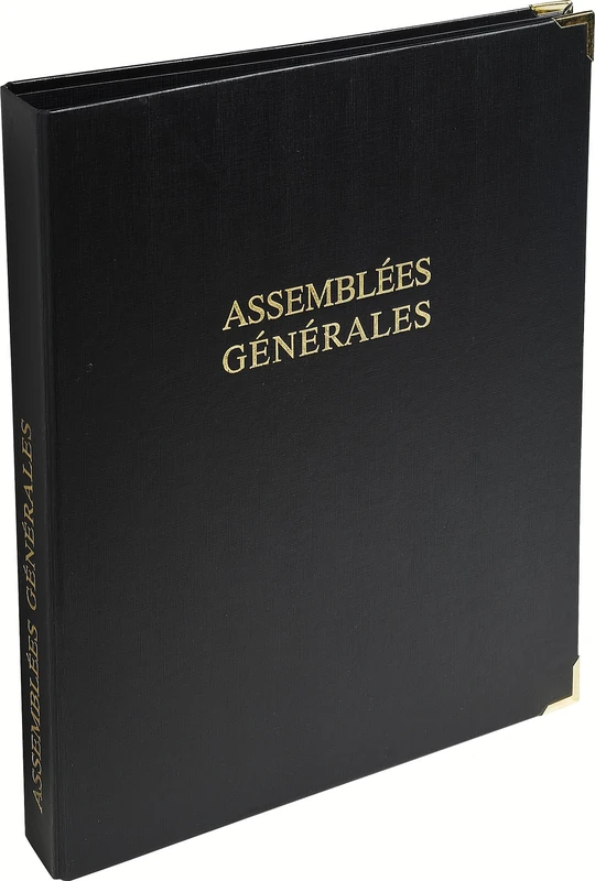 le dauphin - Ref. 921D - 1 GENERAL ASSEMBLY black legal binder - Premium, golden corners - 4 rings - Spine 37 mm - Plastic cover, paper interior. Supplied with refill of 100 numbered sheets - A4