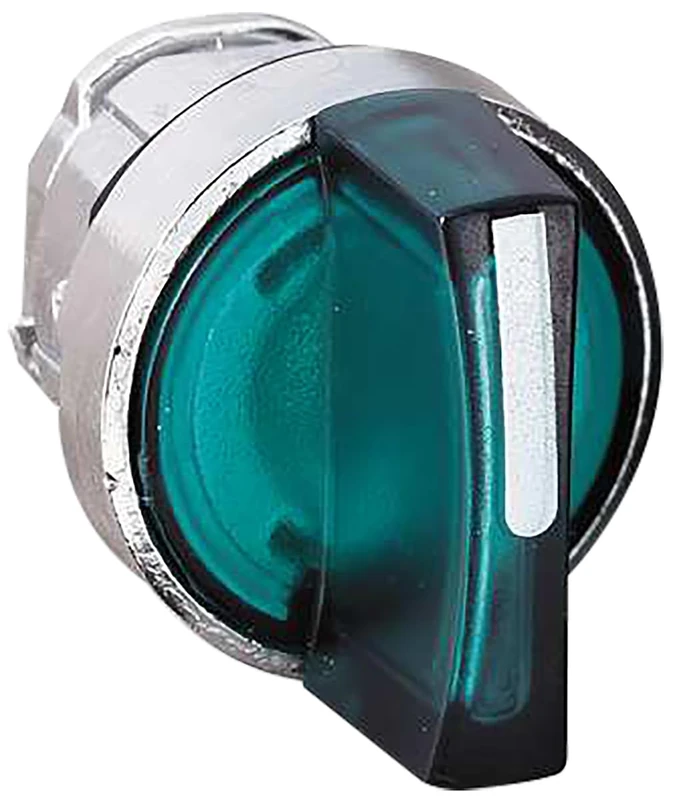 Schneider Electric ZB4BK1833 Selector Switch Head, Green Illuminated Selector Switch Head Ø22 3-Position Spring Return